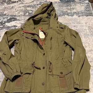 Garage Olive Utility Jacket with Hood